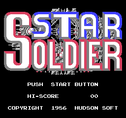 Star Soldier (Japan) Title Screen
